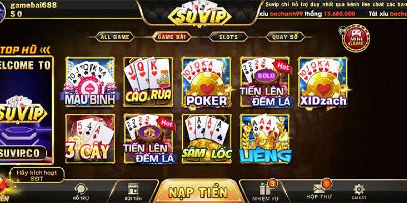 Game cá cược poker suvip hot nhất thị trường hiện nay